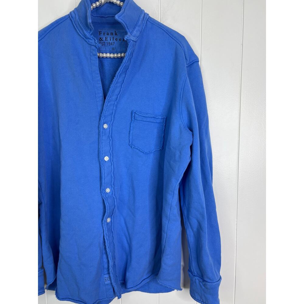 Eileen Button Up Sweatshirt Triple Fleece in Color Wave Size XL - Picture 6 of 8